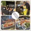 Giỏ nướng bằng thép không gỉ PYCOU, Lồng nướng BBQ cán bằng thép không gỉ di động nhẹ, cấp thực phẩm Phân phối nhiệt Giá nướng lưới xi lanh chống gỉ