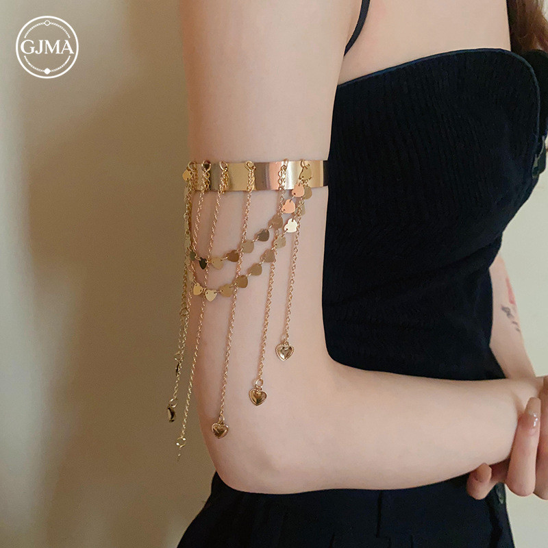 Vòng Đeo Bắp Tay Tua Rua Kim Loại Mùa Hè Boho Thiết Kế Sáng Tạo Phụ Kiện Nữ