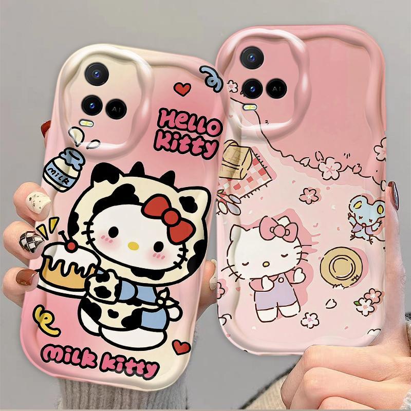 Thích Hợp Cho VIVO Y33S Y33T Y21 Y21A Y21T Y21S T1X 4G 3D Điện Thoại Thông Minh TPU Mềm Hoạt Hình Kitty Nữ Vỏ Điện Thoại Chống Sốc