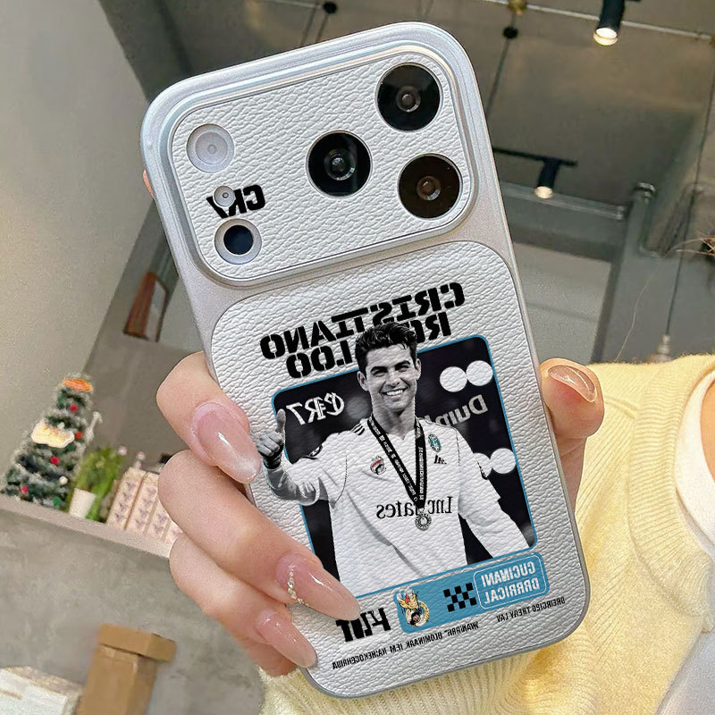 Ốp lưng iPhone Họa tiết da mạ điện họa tiết World Cup iPhone 17 16 15 14 13 12 11 Pro Max Plus Max