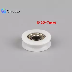 Bánh xe trượt cửa và cửa sổ di chuyển 626 Ròng rọc mang 6 * 22 * 7MM Bánh xe phẳng Hình chữ U Rãnh Nylon Pad Chất liệu phun Đẹp