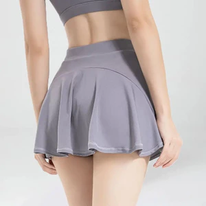 Váy tập Yoga nữ mùa hè VN, chống rò rỉ, khô nhanh, thích hợp cho thể thao, chạy bộ, thể thao, quần vợt, váy xếp li, váy lưng cao.