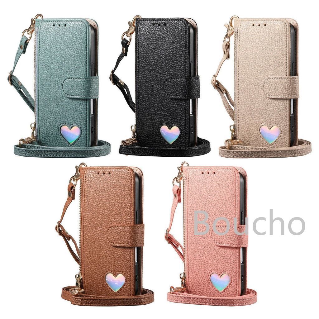 Ốp lưng cho Honor X9D X7D X9C X7C X5C Plus X9B 400 200 90 Smart Magic 8 7 Lite Pro 4G 5G Vỏ tình yêu Ví dây kéo da dễ thương Vỏ điện thoại Vỏ lật có khe cắm thẻ Dây đeo dài