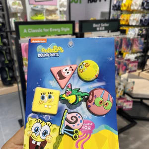 chảm charm dép to charm crocs set Phụ kiện trang trí Crocs hoạt hình 3D SpongeBob cho trẻ em, dễ dàng DIY, phù hợp với giày lỗ