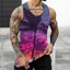 Dừa Hoàng Hôn 3D Tank Top Nam, Áo Vest Không Tay Mùa Xuân, Mềm Mại Thoáng Khí Dạo Phố Tee