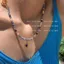 Vintage Bluestone Ngọc Trai Đính Hạt Vòng Cổ Nữ Dài Bohemian Ánh Sáng Sang Trọng Niche Dây Chuyền Áo Len Cao Cấp 6.12