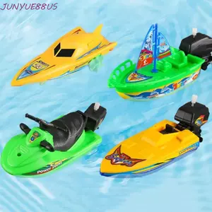 JUNYUE88US Thuyền Tốc Độ Tàu Gió Lên Đồ Chơi, Tàu Thuyền Tốc Độ Tàu Hơi Nước Nhỏ Thuyền Máy Đồ Chơi Đồng Hồ, Bộ Sưu Tập Màu Sắc Ngẫu Nhiên Phao Trong Nước Cổ Điển Trẻ Em Đồ Chơi Tắm Đảng