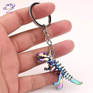 HFTOY 1 Hợp Kim Đầy Màu Sắc Bộ Xương Khủng Long Móc Chìa Khóa Ngày Lễ Quà Tặng Mặt Dây Chuyền Móc Chìa Khóa Ô Tô Túi Chìa Khóa Phụ Kiện Quyến Rũ ~