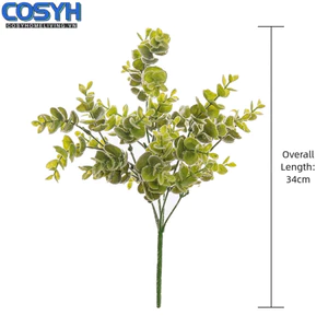 <cosyh>Plastic Artificial Eucalyptus Greenery for Wedding Decoration Home and Craft Use