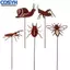 <cosyh>5PCS Rusty Insect Decorative Stakes for Garden Outdoor Iron Animal Decoration