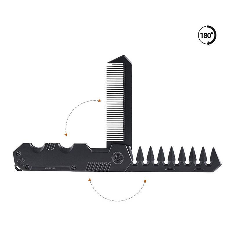 Springevenstar Đa Năng Di Động Nhựa Gấp Nhà Thơ Lược Cắt Tóc Nam Đầu Dầu Râu Lược Tạo Kiểu Tóc Lược Răng Rộng Springevenstar