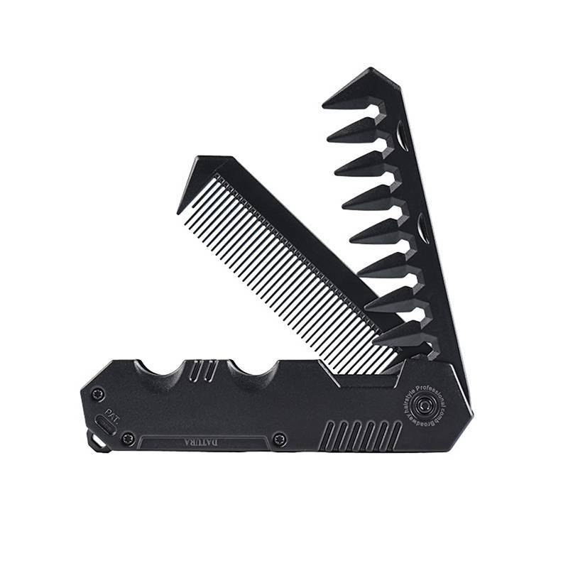 Springevenstar Đa Năng Di Động Nhựa Gấp Nhà Thơ Lược Cắt Tóc Nam Đầu Dầu Râu Lược Tạo Kiểu Tóc Lược Răng Rộng Springevenstar