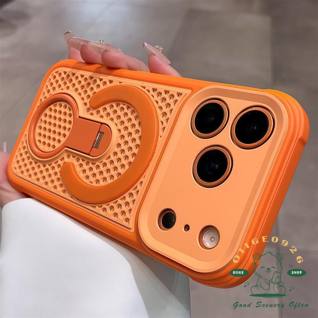 【 Ốp lưng iPhone17 】 Giá đỡ làm mát từ tính dạng lỏng Vỏ điện thoại iphone17 Pro Max 16 15 14 13 12 cho vỏ iPhone Vỏ mềm silicon TPU chống sốc