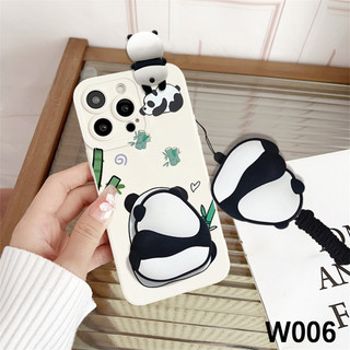 Ốp Điện Thoại Gấu Trúc Hoạt Hình Đáng Yêu Có Dây Buộc Cho Vivo Y31D Y21D Y31 Y400 Y19S Pro Y38 Y58 Y28 Y03 Y03T Y18E Y18S Y28S Y04S Y29S Y19E Y04 Y39 Y29T Vỏ Silicon Mềm