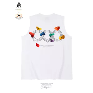 Áo thun leo núi in hình nam mùa hè mới thể thao ngoài trời leo núi cotton nguyên chất thấm mồ hôi thoáng khí cổ phi hành đoàn áo vest top 0522