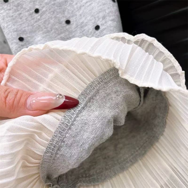 Tất Cả Trận Đấu Bé Gái loe Quần Chấm Bi Mùa Xuân Mùa Thu Phong Cách 90-140 Kích Thước V3KD