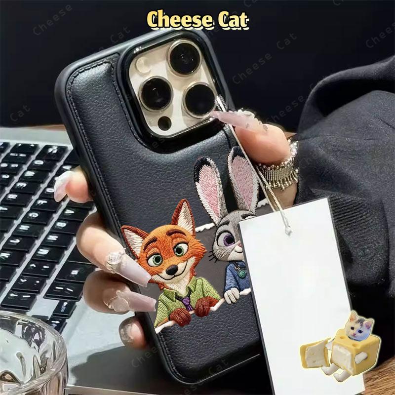 Ốp điện thoại da cáo thỏ cho iPhone 17 Pro Max Xs 11 12 13 Pro 14 15 16 Plus XR