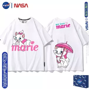 NASA2025 Phong Cách Mới Mary Cat Áo Thun Nữ Mùa Hè Disney Anime Ngoại Vi Quần Áo Rời Nửa Tay Hợp Thời Trang