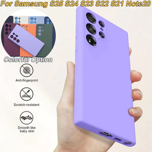 Ốp điện thoại chống sốc cho dòng Samsung S26 và S25, với silicon lỏng mỏng và lớp lót sợi nhỏ mềm, chống trầy xước. Tương thích với S26 Ultra, S26 +, S26, S25 FE, S25 Ult