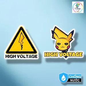Decal Chống Nước "High Voltage" Dán Xe Ô Tô Điện Vinfast VF3 VF5 VF6 VF7 - Mày Mò Store