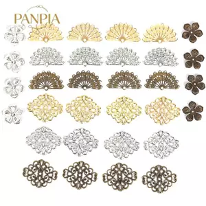 PNPIA- 100 Chiếc Hoa Filigree DIY Phụ Kiện Kim Loại Thủ Công Đầu Nối Để Làm Đồ Trang Sức