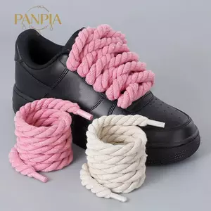 PNPIA- 2 Chiếc Vòng Thi Dây Ren Cotton Polyester Màu Trơn Dây 0.8cm Đường Kính 120 / 140 / 160cm Chiều Dài Dây Giày Đậm