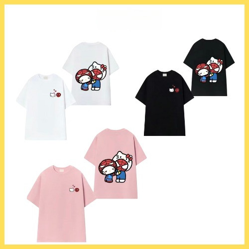 （Giao hàng 24h）Angela Áo thun Hello Kitty x Spider Dễ Thương, hoạ tiết in 5D cao cấp chất vải cotton 2 chiều thấm hút -
