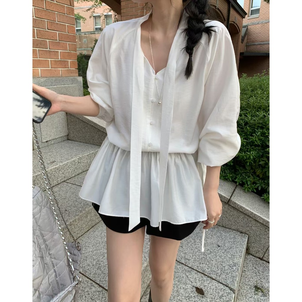 SUXI Mùa hè mới phong cách Hàn Quốc dành cho nữ màu trơn mềm mại thường ngày 260527