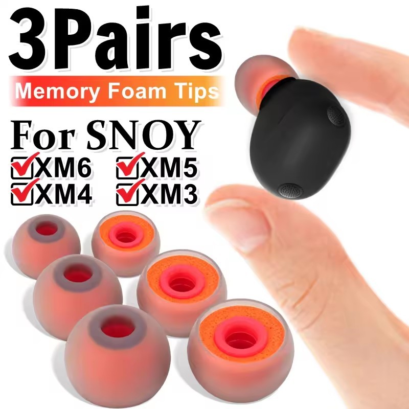 Đầu tai khử tiếng ồn mềm S / M / L cho Sony WF 1000XM6 XM5 XM4 XM3- Mũ tai nghe thay thế bọt bộ nhớ bên ngoài bằng silicon