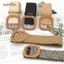 AqToCna Mùa Hè Nữ Co Giãn Dệt Thắt Lưng Vuông Bule Vintage Boho Rơm Thắt Lưng Đầm AqToCna