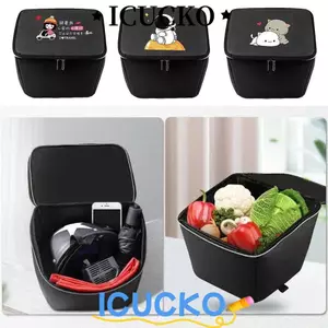 ICUCKO Giỏ Xe Đạp Lót, Túi Giỏ Trước Xe Đạp Chống Nắng Màu Đen, Họa Tiết Hoạt Hình Bền Đẹp Chống Thấm Nước Giỏ Xe Đạp Túi Bảo Quản Xe Đạp
