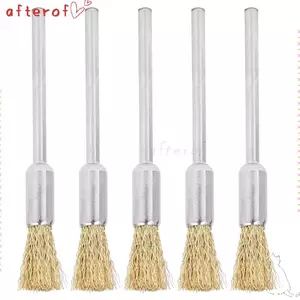 AFTEROF 5 chiếc Bàn chải làm sạch mũi khoan móng tay, Bàn chải làm sạch dây đồng thau kích thước nhỏ, Mũi khoan loại bỏ bụi Mũi khoan móng tay Máy làm sạch thiết bị làm móng tay
