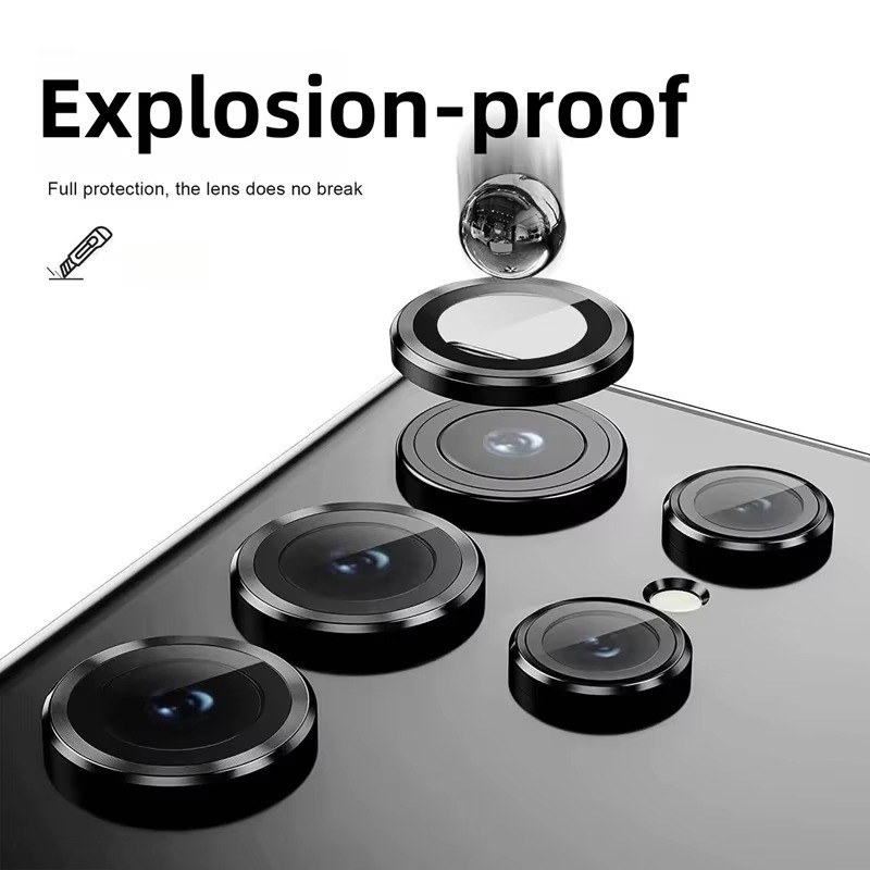 Dành Cho Samsung Galaxy S24 S24Ultra S24Plus Mặt Sau Điện Thoại Bảo Vệ Camera Cho Samsung Galaxy S24 Ultra Plus Hợp Kim Nhôm Ống Kính Máy Ảnh Vòng Nắp Kính Cường Lực Ống Kính