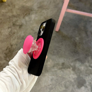 Ốp bảo vệ chân đế hình trái tim hồng hồng cho iPhone 11 12promax 13pro15pro 15promax 14 14promax 14pro 16 pro max 16 plus 17 17promax