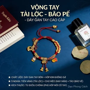 Vòng Tay May Mắn Mỗi Ngày, Thiết Kế Đồng Xu Vàng Trên Chỉ Đỏ, Phụ Kiện Tâm Linh