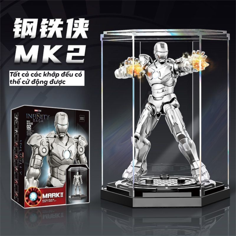 Iron Man Mecha Lắp ráp Đồ chơi trẻ em Đồ trang trí mô hình nhân vật hành động
