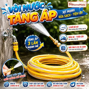 Bộ Vòi Xịt Nước Áp Lực Cao HomeMate 3 Chế Độ Kèm Dây 5M/10M/15M/20M, Vòi Tưới Cây Rửa Xe Đa Năng