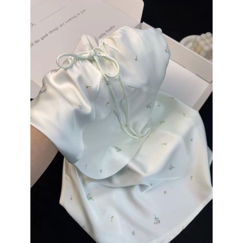 Phong Cách Hàn Quốc Cao Cấp Váy Ngủ Hoa Nữ Thoáng Mát Bên Trong Bộ Đồ Ngủ Ice Silk Homewear Bé Gái Không Tay Pure Desire Cô Gái Ngọt Ngào Có Thể Mặc Bên Ngoài Váy Nhà Mùa Hè Mỏng Thoải Mái Thoáng Khí Kích Thước Lớn Bé Gái Hẹn Hò Dài