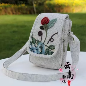 Phong Cách Dân Tộc Tươi Handmade Ba Chiều Túi Vải Hoa Nghệ Thuật Ban Đầu Phù Hợp Với Túi Đeo Ngực Dọc Siêu Nhẹ Đa Chức Năng