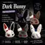 TOPTOOLCX Dark Bunny Plush Doll, Phong cách Gothic Thiết kế dễ thương Thỏ sang trọng Móc khóa sang trọng, Túi thỏ sang trọng thêu dễ thương Charm Daily Carry