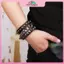 MYPANDA Vòng tay bằng da Punk kim loại nhiều lớp Dây chuyền đinh tán Trang sức Gothic mát mẻ Thời trang Unisex cho sự kiện âm nhạc Tiệc xe máy Phong cách đường phố.