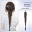 FUJIOU Bím Tóc Đuôi Cá Phần Mở Rộng Đuôi Ngựa, Bím Tóc Dài 18 Inch Handmade Đuôi Ngựa, Kẹp Móng Vuốt Ngọt Ngào Lông Tơ Xoắn Bím Tóc Thêm Khối Lượng Tóc