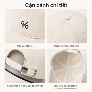 Mũ lưỡi trai nam nữ form mềm Go Moon House thêu GO nón kết kaki cotton thoáng mát kiểu hàn form chuẩn dễ phối đồ