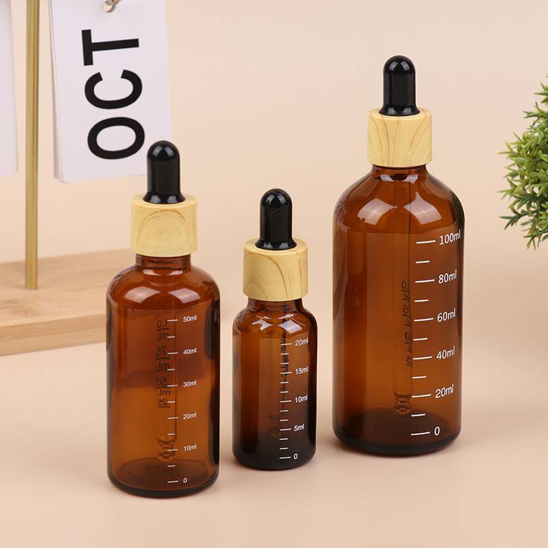 GOAY 5ml-100ml Chai nhỏ giọt có quy mô Thuốc thử Giọt mắt Kính màu hổ phách Hương liệu Chai pipet lỏng Chai có thể đổ lại Du lịch VN