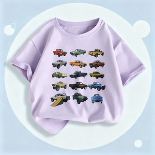 Áo Thun Trẻ Em  Xe Bán Tải Unisex, Vải Cotton Thoáng, Phong Cách Đường Phố, Cho Bé Mùa Hè, Size 90-150