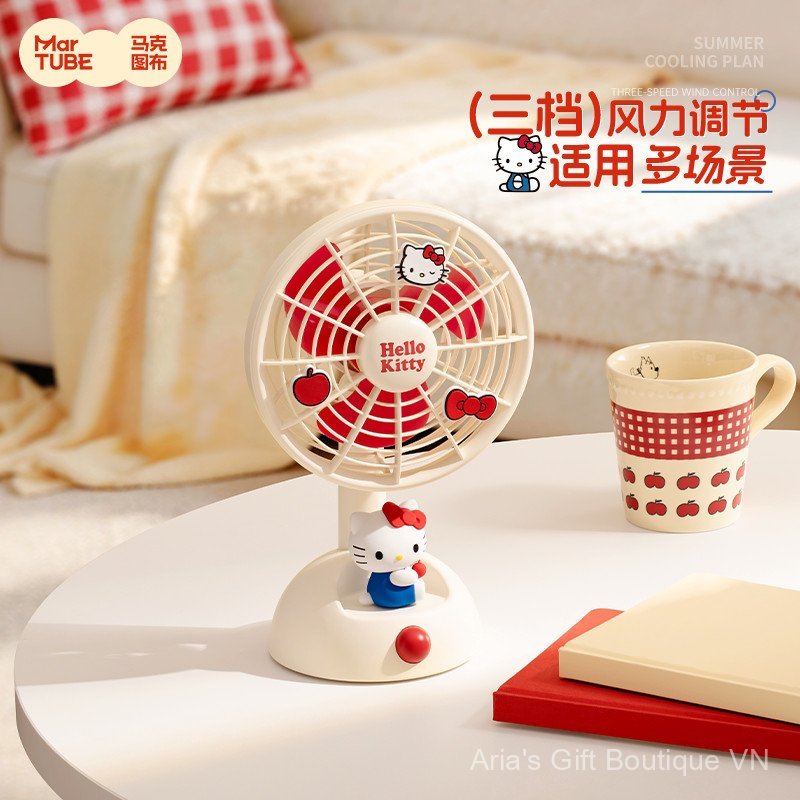 [Aria] Quạt máy tính để bàn HelloKitty vải họa tiết Mark