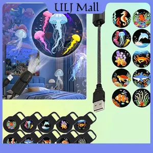 Đèn chiếu LED đa màu ULJ USB Ocean Life Đèn chiếu cho bữa tiệc Trẻ em trang trí phòng mẫu giáo ban đêm.