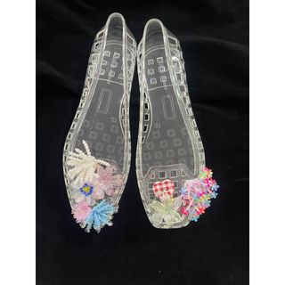 Giày Thạch DIY Phụ Kiện Hoa Pha Lê Công Chúa Dép Trong Suốt Giày Sandal Lỗ Giày Đi Mưa