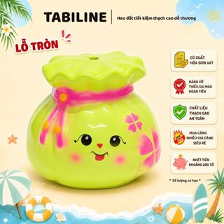 Heo đất ống tiết kiệm tiền túi tiền xinh tài lộc size vừa lỗ tròn LD99 - TABILINE