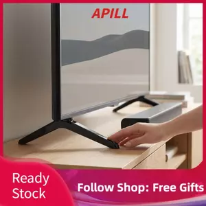 apill Asixxsix Chân TV cho TV 40 đến 43 Inch Thay thế chân đế bằng nhựa tối giản hiện đại Cài đặt dễ dàng và nhanh chóng (Màu đen)